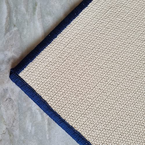 Image of Matz&More Pattern Circular Floor Mat | 40x60 CM | Blue Grey | Nylon Tufted Gel Baking Anti-Slip | Doormat for Home Entrance, Kitchen & Bedroom