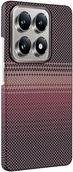 UnDePlus Xiaomi Mi 14T Pro ile uyumlu Kılıf Kevlar Desenli Karbon M-Safe Magnetik Şarj VEGA-Msafe