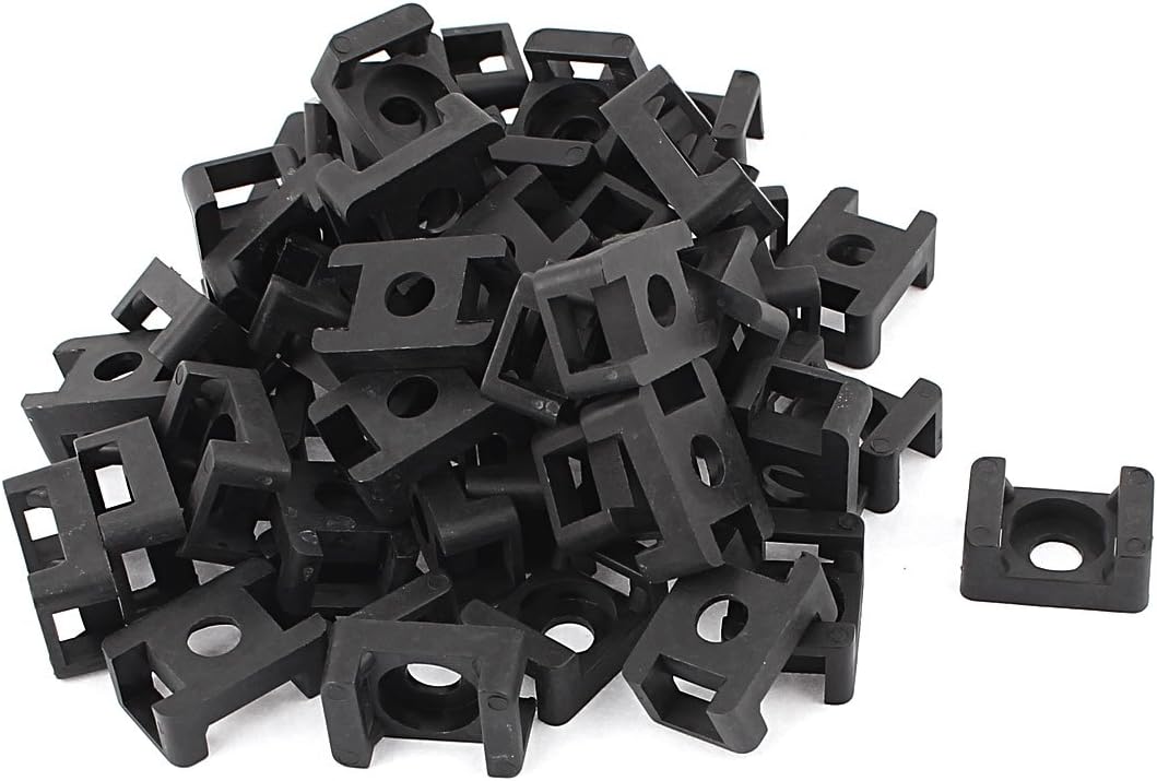 uxcell 9mm Width Cable Zip Tie Mount Base Saddle Type Wire Holder 50Pcs
