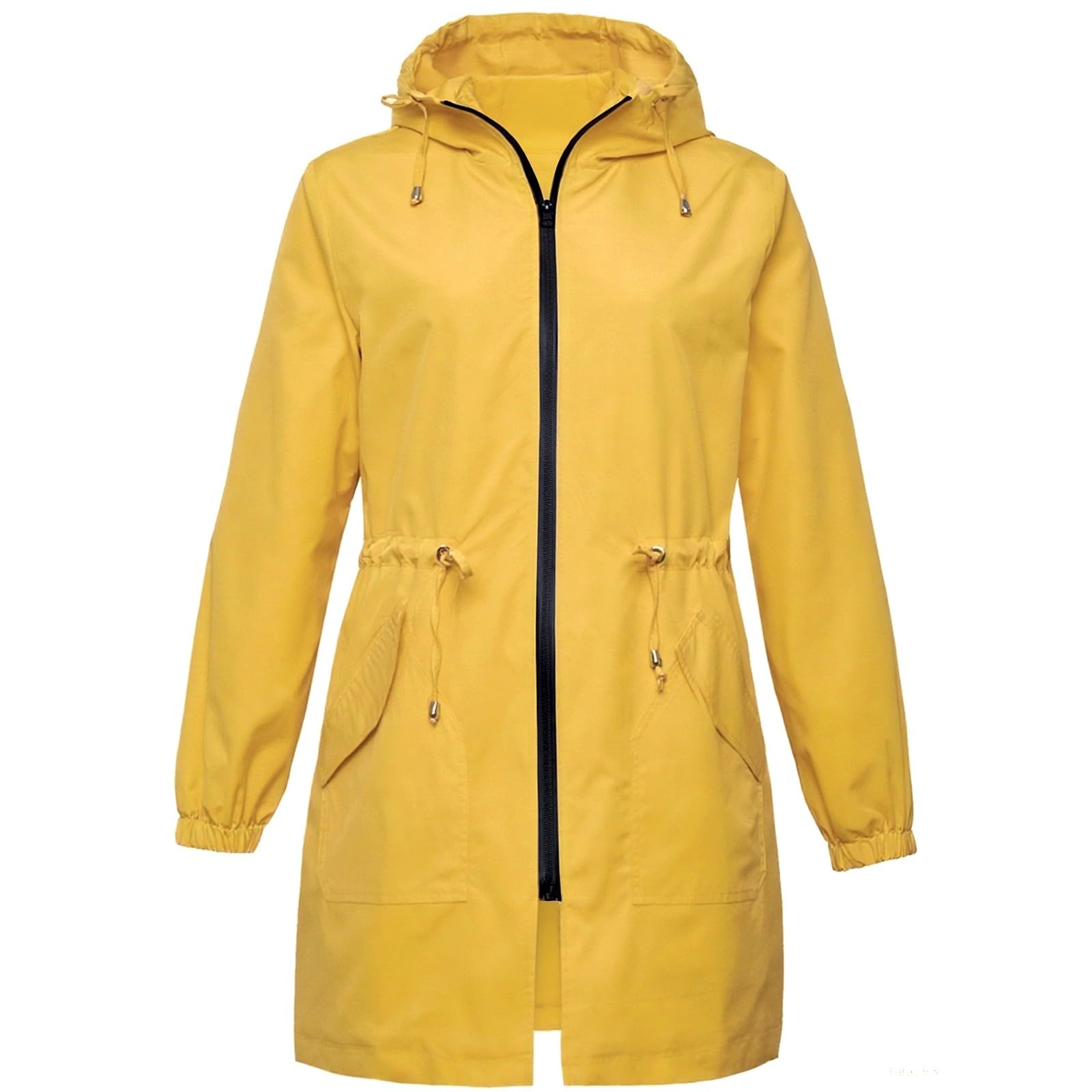 Generisch Giacca da ciclismo leggera da donna, taglie grandi, poncho antipioggia da donna, impermeabile, traspirante, giacca da trekking antivento con cerniera, giacca per le mezze stagioni, giacca