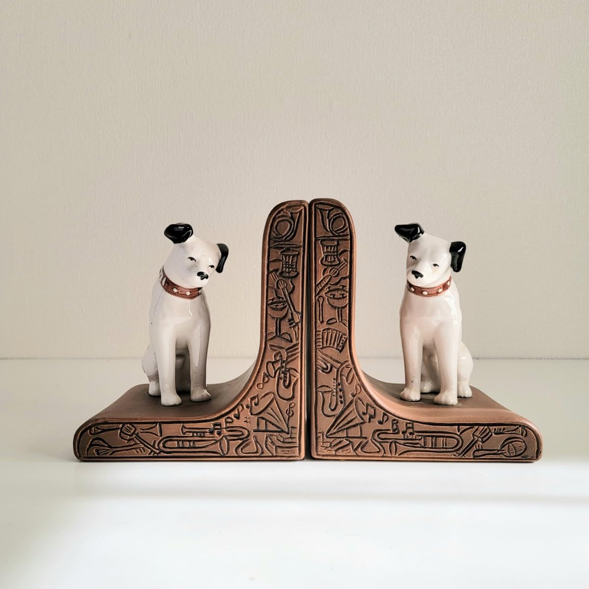 Amazon.co.jp: 日本ビクター株式会社 ビクター犬 陶器 ブックエンド 