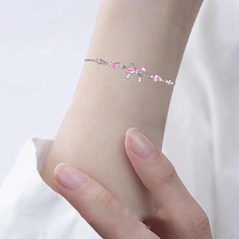LIULINY Schleifenarmband Mit Zirkon - Verstellbares Charm Bracelet Für Frauen