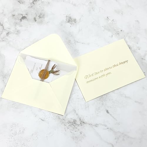 Miniatura 8 de YINUOYOUJIA 50 sobres de papel especial marfil A7, sobres de 5 x 7 pulgadas para invitación, ideales para tarjetas de invitación de boda, fotos,
