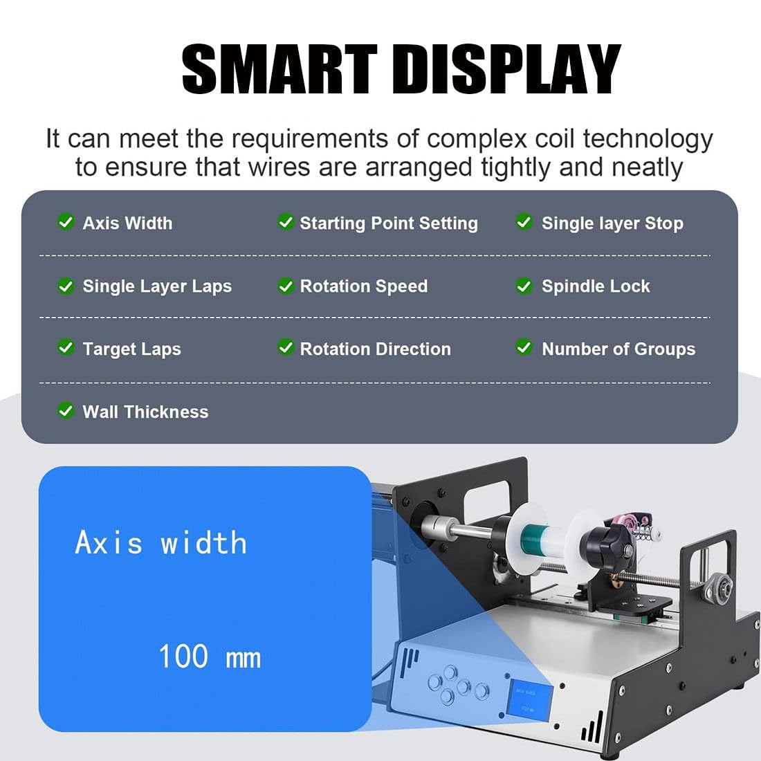 Máquina Enrolladora Cables,Bobinadora Automática CNC,con Alineación Automática Cables,Opera 900 RPM,Bobinado Automático,Ideal para Bobinas,Hilos/Pesca/Hilos/Seda