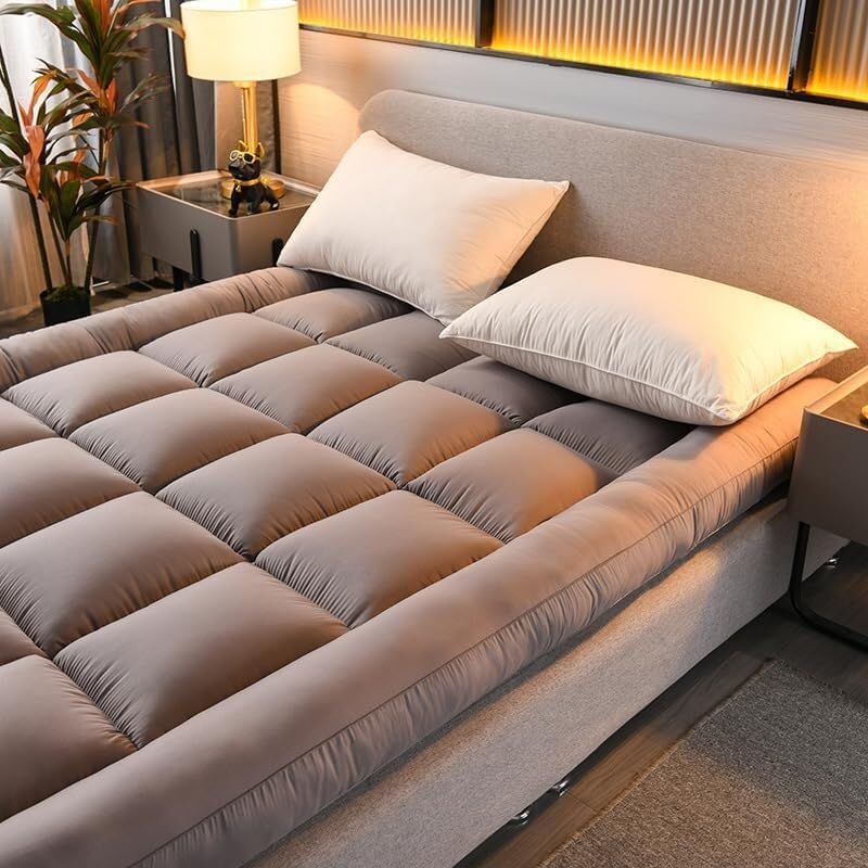 Miniatura 6 de Colchón japonés futón, colchón plegable enrollable (colchón de 4 pulgadas de grosor), cama reclinable de tatami para dormir, sofá portátil para