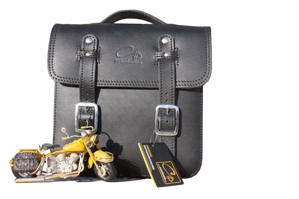 Leder Hecktasche Gepäckträger Tasche in schwarz passend für Simson Schwalbe Sperber Star Spatz KR50 KR51 SR4