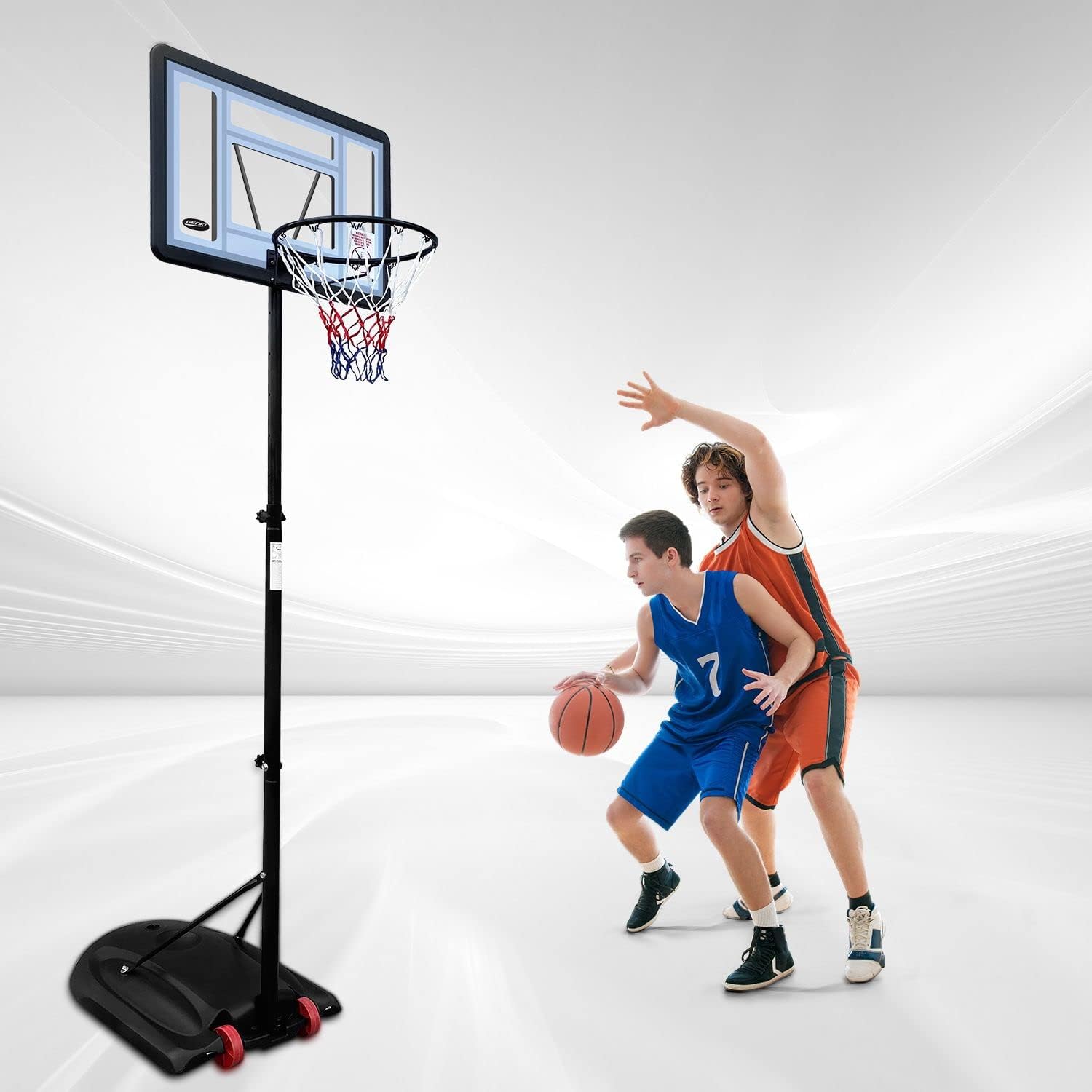 Genki Portable Basketball Hoop Stand System 1.72.3m Height Adjustable