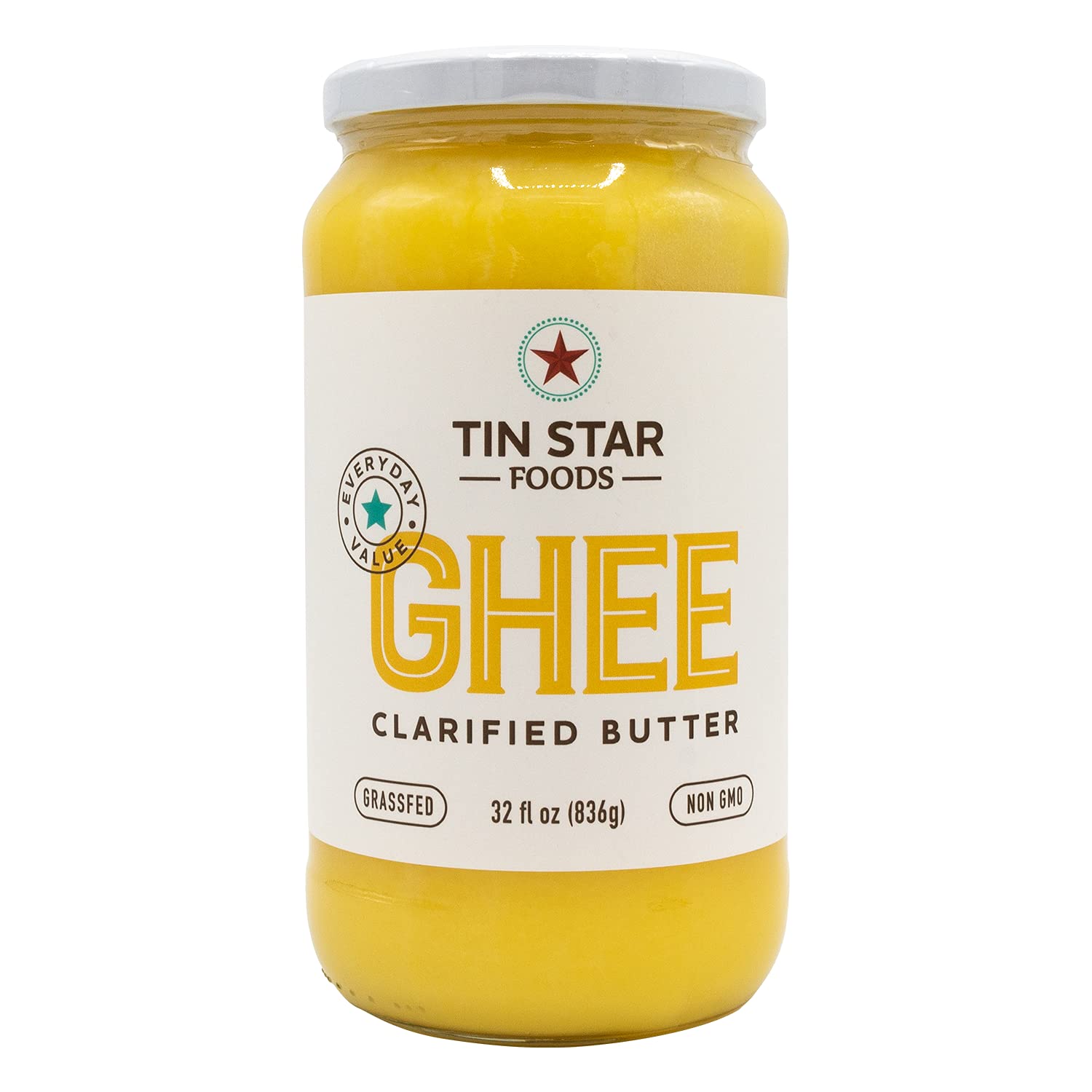 Tin Star Foods Grassfed Ghee – Pasture Raised, Hand Crafted Clarified Butter – Keto, Whole 30 and 21 Day Detox Approved, Lactose Free, Casein Free, – 32. oz. : Grocery & Gourmet Food