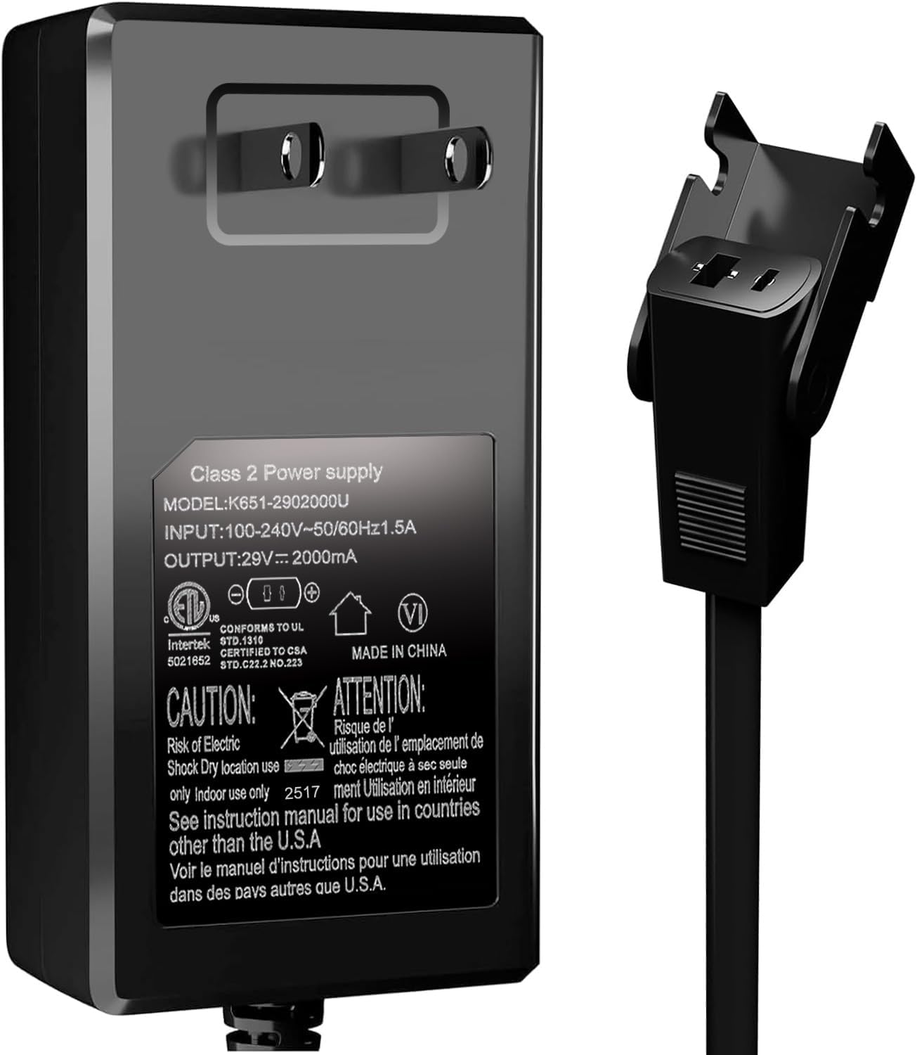 Amazon.com: 29V 2A Universal Recliner Power Supply, 2-Pin AC/DC Adapter ...