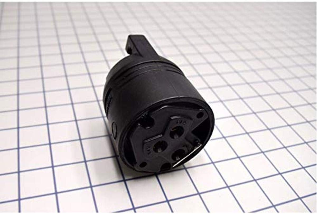 Bryant Electric 7513NP Industrial Grade Straight Blade Plug, 3-Pole, 3-Wire, Nema 10-50P, 50 Amp, 125/250V AC, Black/White