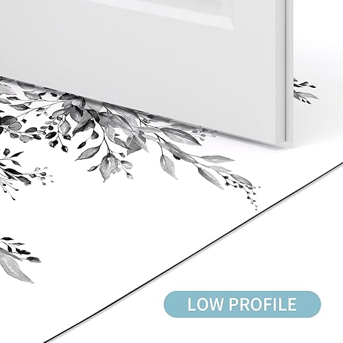 Miniatura 10 de Gibelle Alfombra de baño con hojas de eucalipto, súper absorbente, de secado rápido, delgada, para debajo de la puerta, antideslizante, parte