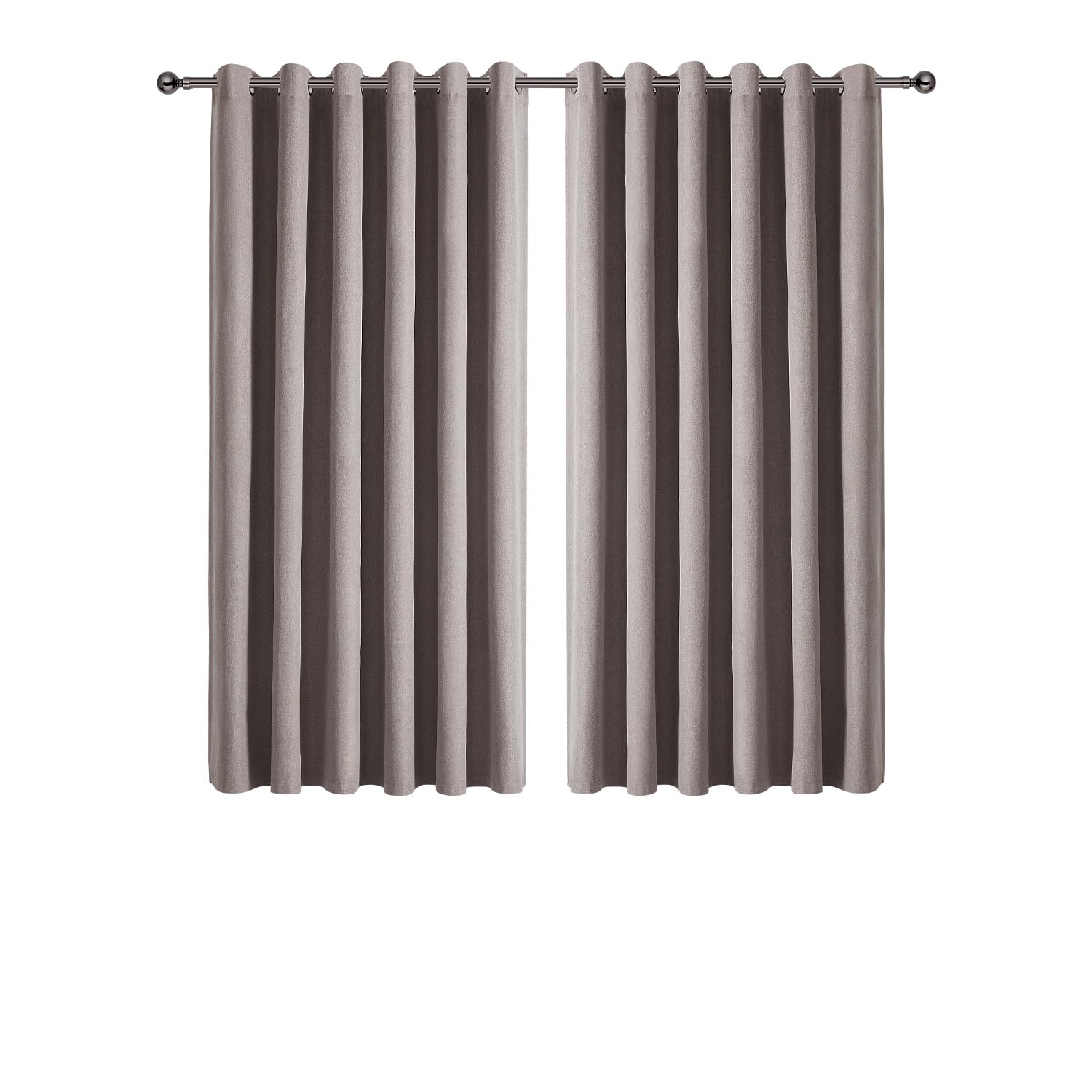 Ir Imperial Rooms Linen Mocha Imperial Rooms 100% Blackout Curtains For Living Room And Bedroom Linen 46X54 Inch Mocha Super Soft Thermal Insulated Eyelet Curtains 2 Panels With Tiebacks