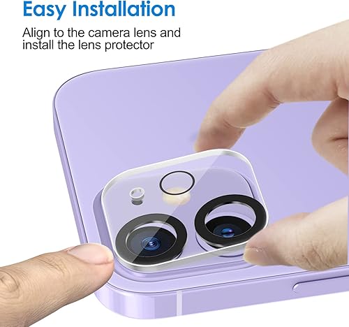 Miniatura 4 de JETech Protector de lente de cámara para iPhone 11 de 61 pulgadas y iPhone 12 mini de 54 pulgadas vidrio templado 9H transparente HD antiarañazos
