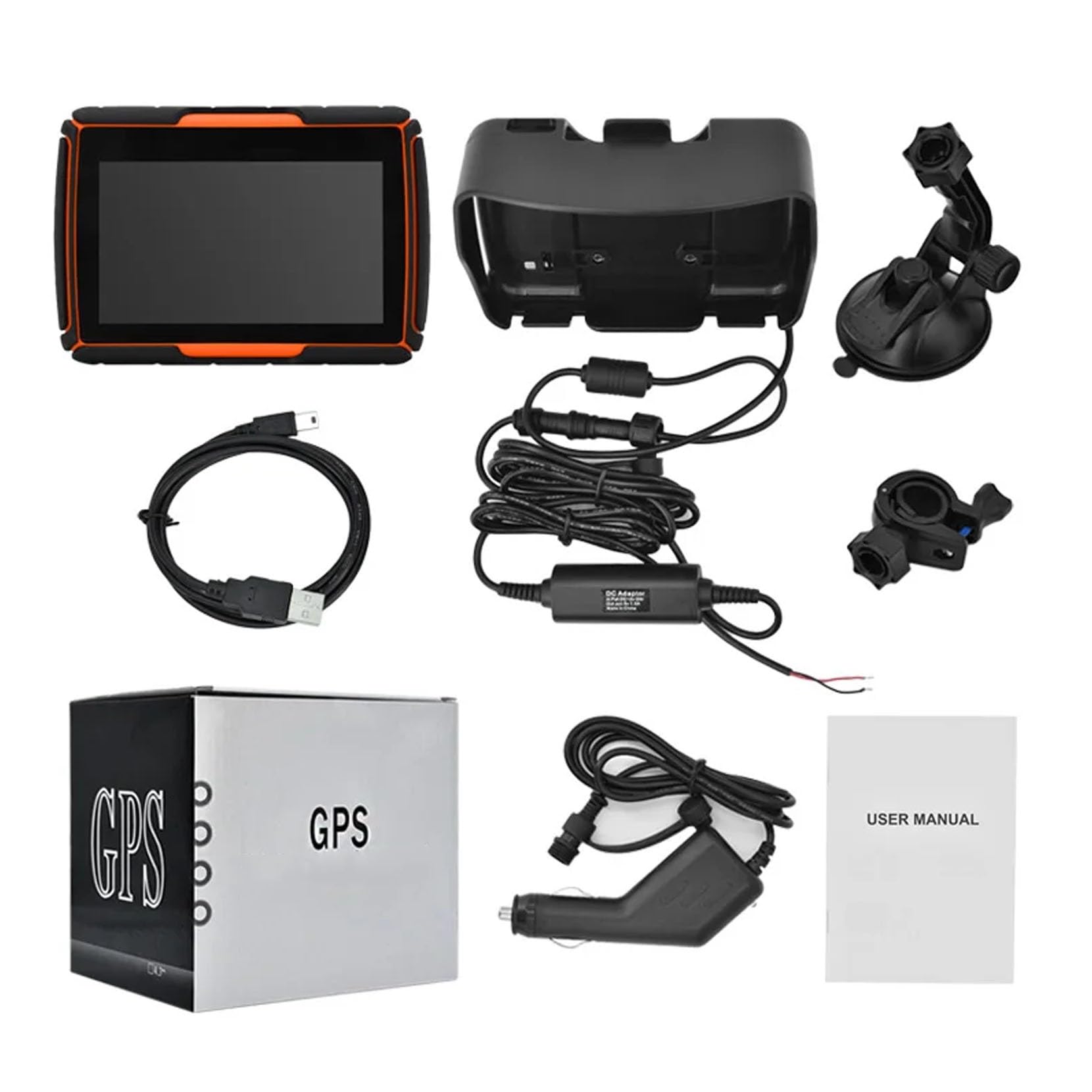 GPS para Motocicletas Rider 500: 4,3 Pulgadas, Rutas de Carreteras Montañosas, Actualizaciones Wi-Fi Rápidas, Info de Tráfico en Tiempo Real, Radares & 49 Mapas de Europa(Black-Orange)