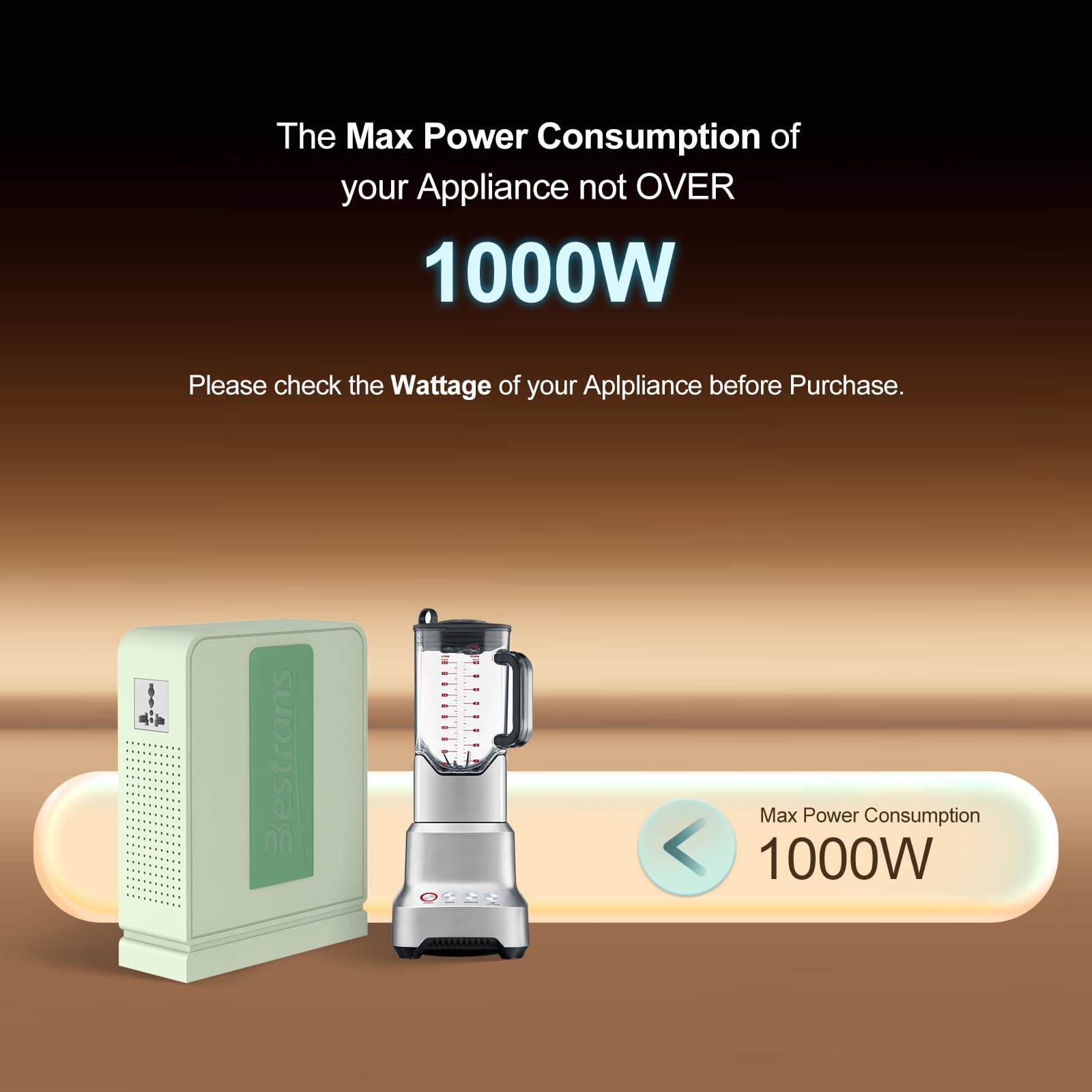 Trasformatore step up da 1000 W, convertitore da 110 V a 220 V, convertitore di tensione resistente, da 110 V-120 V a 220 V-240 V, con doppia presa, protezione da sovraccarico e ultra