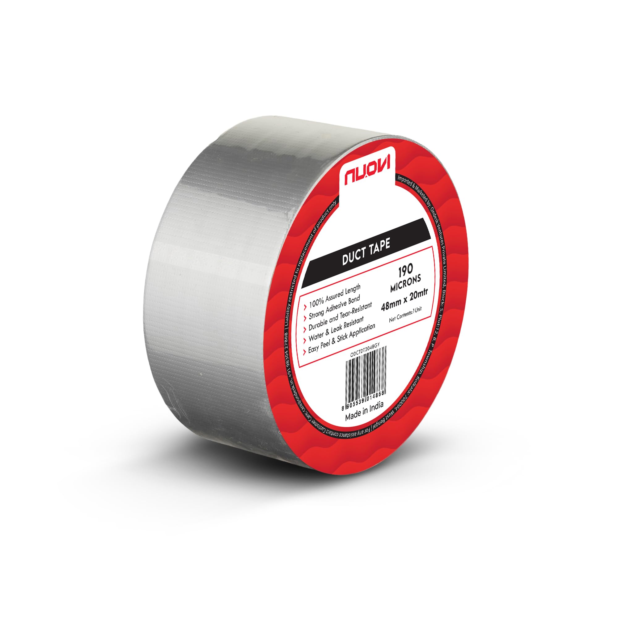 NUOVI Duct Tape | 20meter Length X 48mm Width | 190Micron High Strength Self-Adhesive Tape for Strong Hold | Multi Purpose Strong, Waterproof Tape for Industrial & Personal Use-image-7