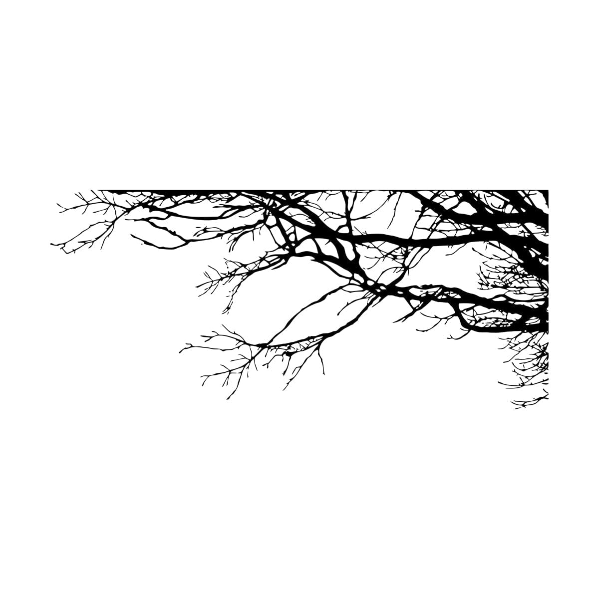 Lzhouting Wall Stickers 1557 Tree Branch Wall Sticker Living Room Kids Room Nature Forest Tree Branch Woodland Wall Decal Bedroom Home Large - 47X106cm