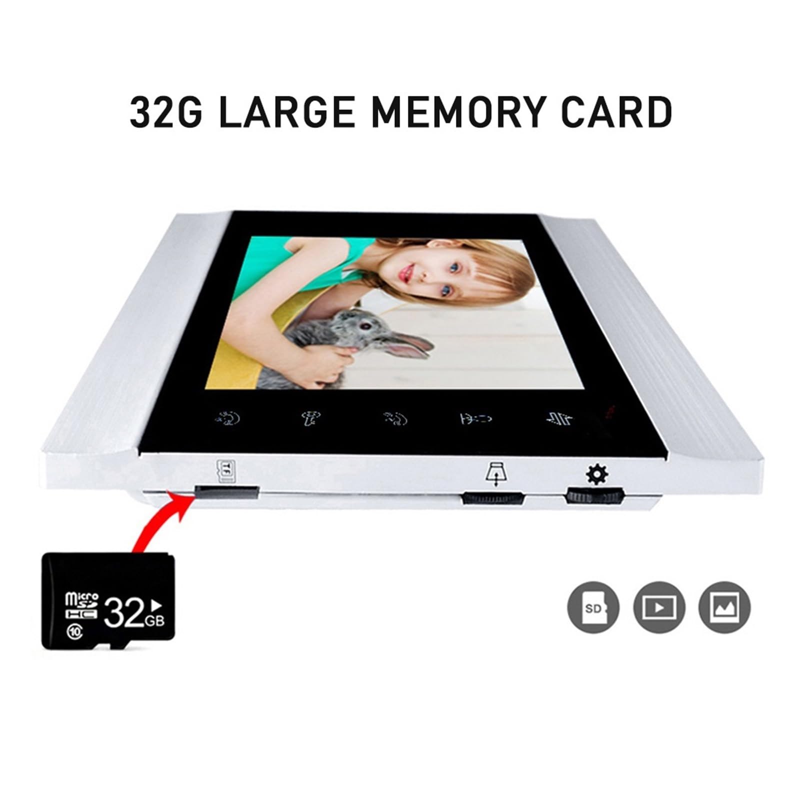 Kit videocitofono da 7 Pollici con Telecamera per Campanello 1080p, Monitor residenziale Wi-Fi, Visione Notturna per Appartamenti