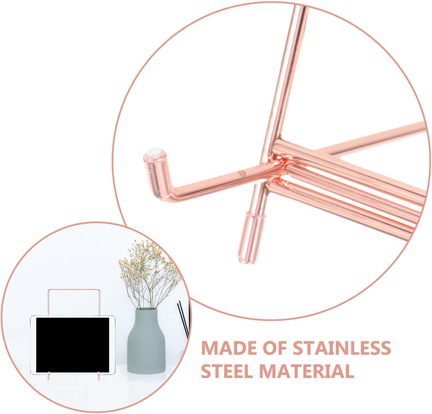 Elegant Stainless Steel Picture Stand with Tilt Angle for Artwork