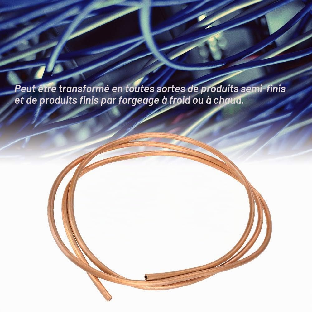 2M T2 Tuyau de Cuivre Souple Tube de Cuivre pour Tuyauterie de Réfrigération OD 6mm ID 4mm Épaisseur 1mm pour Réfrigération (OD 6mm, ID 4mm)