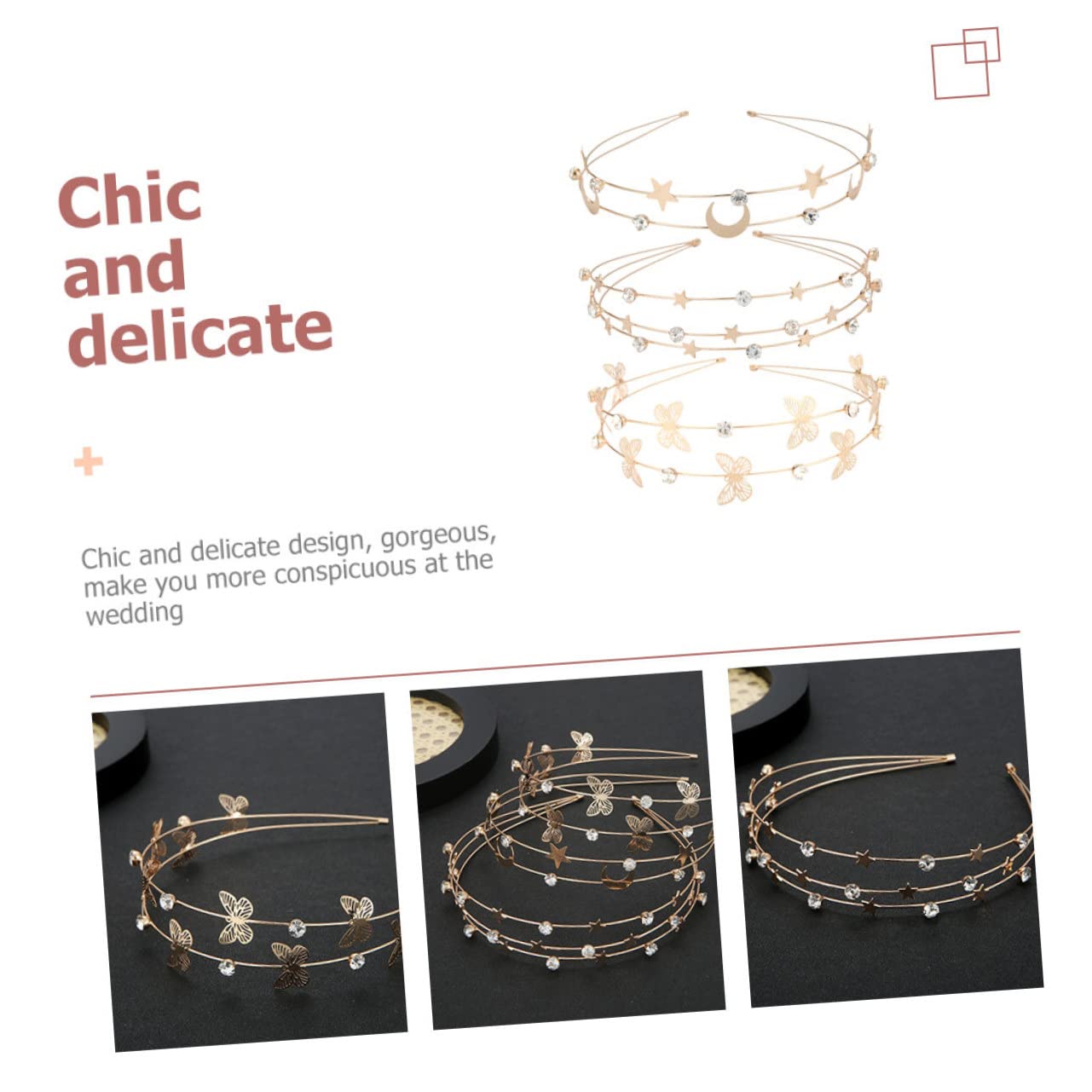 minkissy 12pezzi Fasce Per Cristallo Multistrato Stelle e Per Decorazioni Femminili Accessori Eleganti Per Donne e Ragazze Per Eventi e Cerimonie