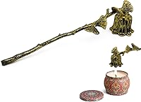 Vista 1 de Snuffers - Extintor de velas, accesorio extintor de velas para apagar mechas de vela de forma segura, diseño de hoja de ginkgo retro dorado