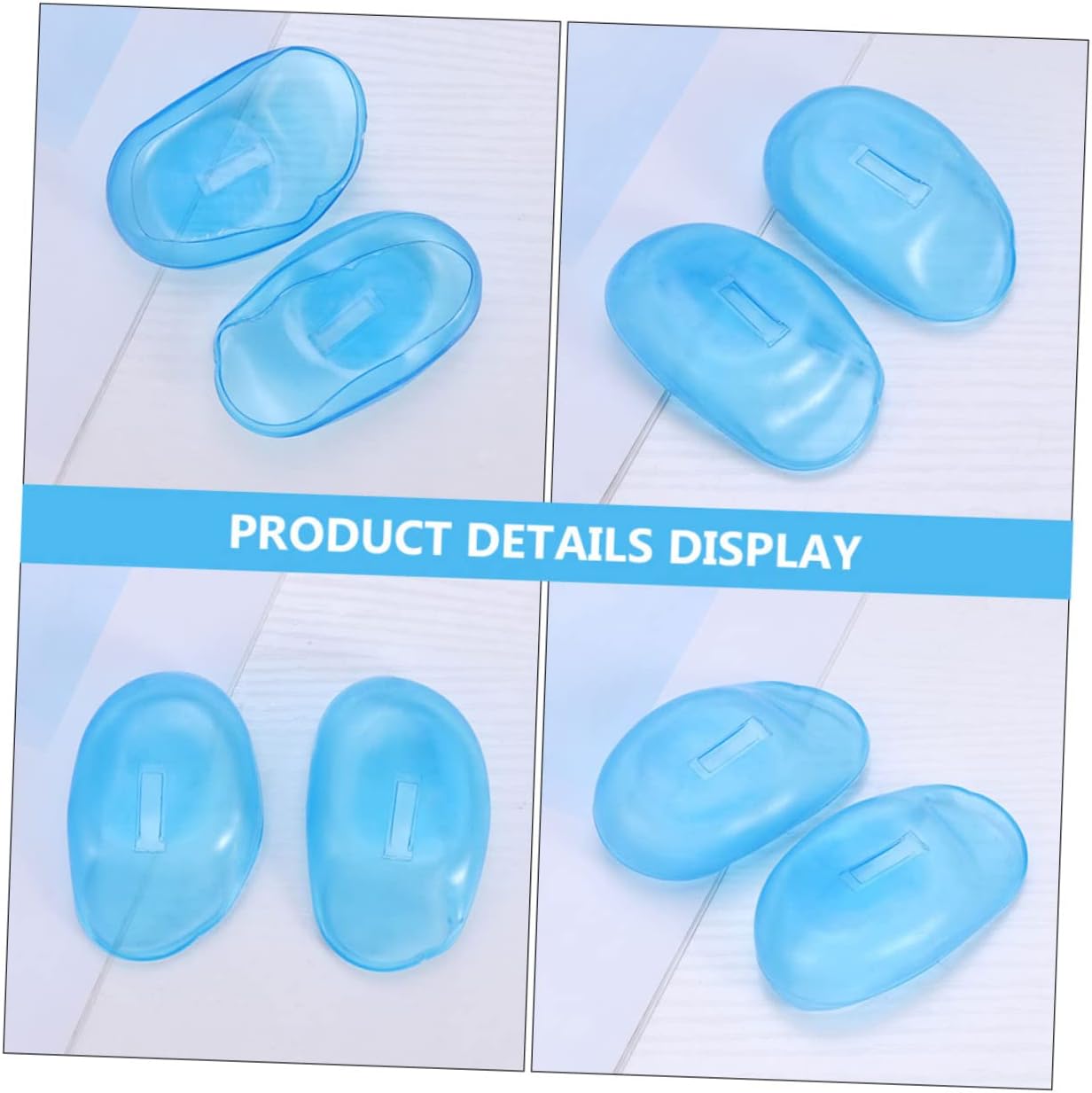 48pcs Silicone Ear Protectors for Hair Dyeing and Treatments Tender Earmuffs Comfortable Ear Covers for Bathing and Coloring Sky