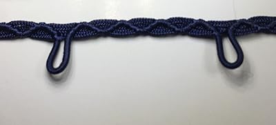 Bridal BUTTON LOOP Elastic Braid Trimming - 18 Yards - Many Colors! (Navy)