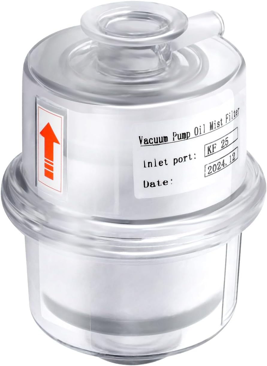 KF25 Transparent Labs Pump Oil Filter Crusher Exhaust Cleaner Efficiency Filtering Interface Interface Filtering Rate of More Than 95% Quick Release Vacuum for Labs