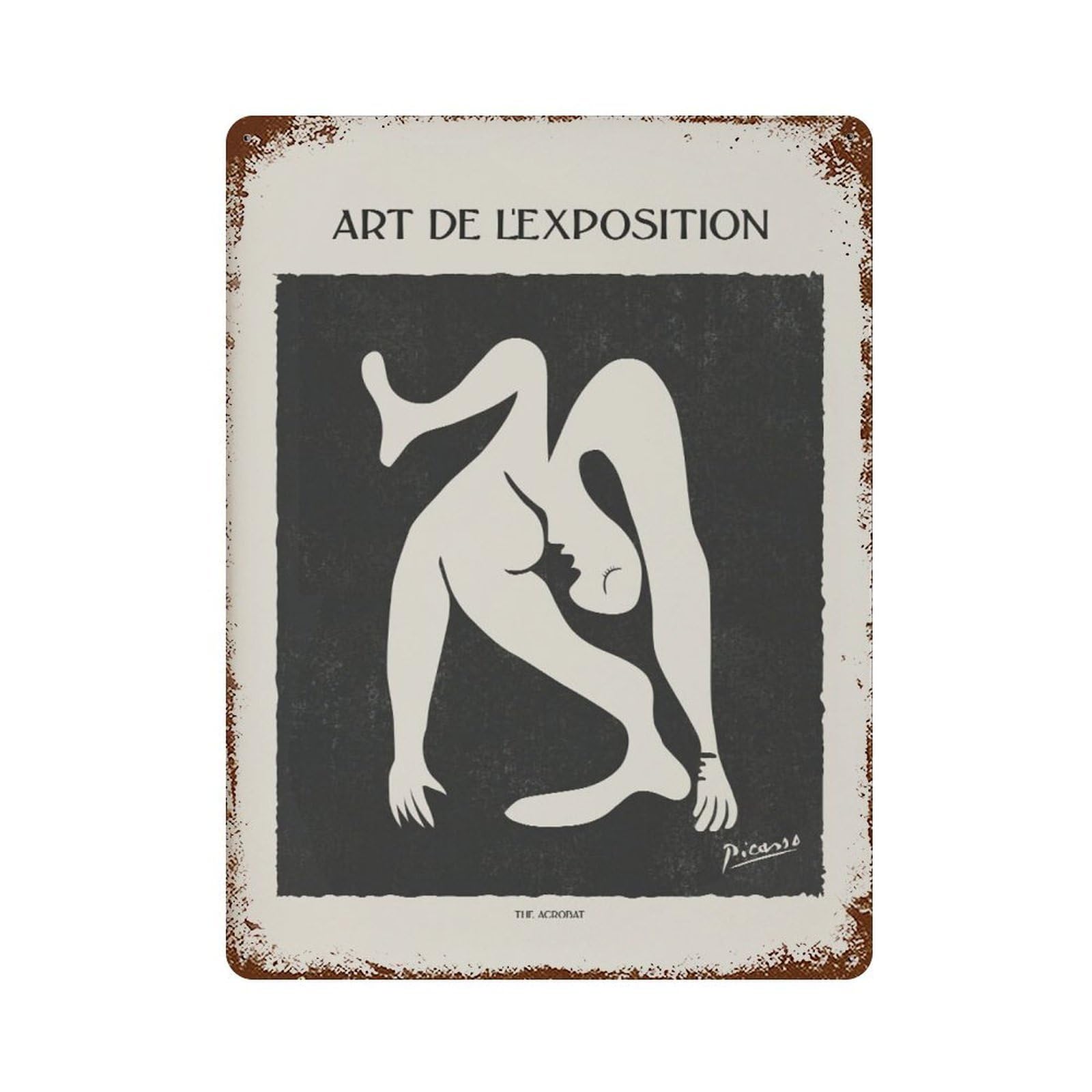 xiaoxiaoshen Pablo Picasso 'the Acrobat' Neutral Wall Decor Art Metal Tin Poster Modern Home Decor Art Home Bar Shop Decorations Vintage Sign 40x30cm