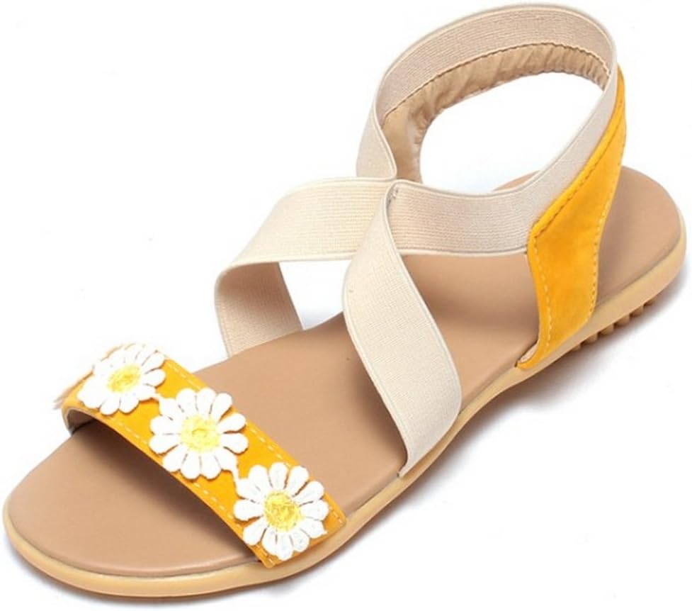 Wowen Sweet Flower Elastic Band Flats Sandals Shoes