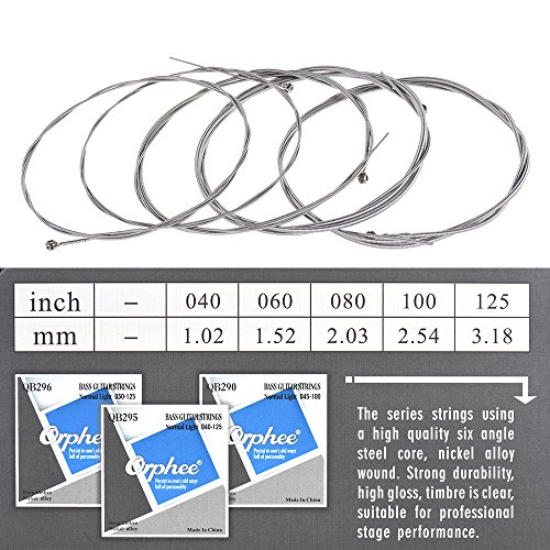 Henniu QB295 Corda de baixo elétrico de 5 cordas 5 pçs/conjunto (0,040-0,125) níquel enrolado hexago