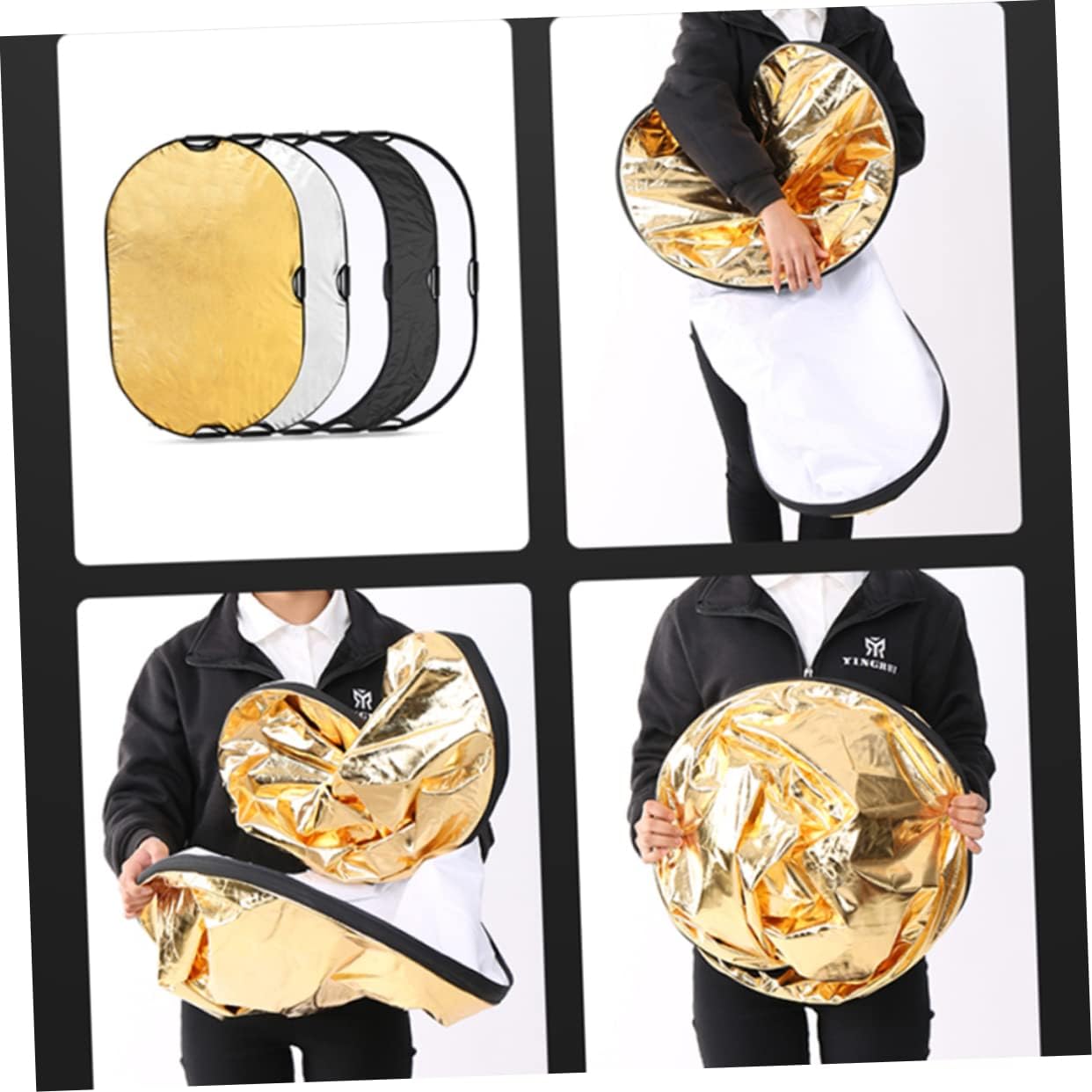 POPETPOP 1Pc Portable Foldable Camera Lighting Reflector Kit Assorted Color Soft Light Reflector for Outdoor Photography and Studio Use