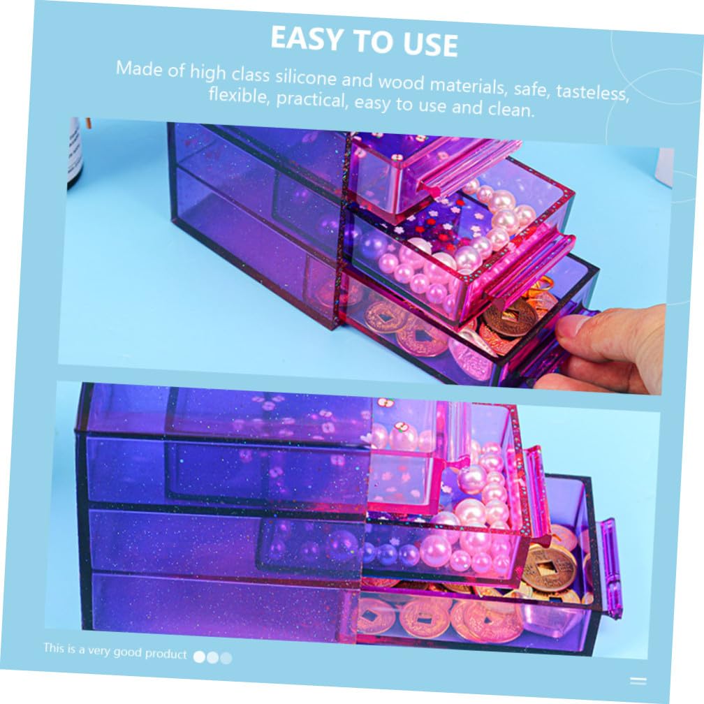 jojofuny 2 Set Silicone per Stampo Fai da Te per Box Portaoggetti Materiale Flessibile e Riutilizzabile per Creazioni e Creativo
