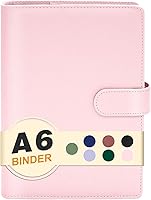 Vista 8 de Carpeta A5 con 6 anillos, mini carpeta de tarjetas fotográficas para papel de relleno A5, planificador personal de hojas sueltas con cierre de Negro