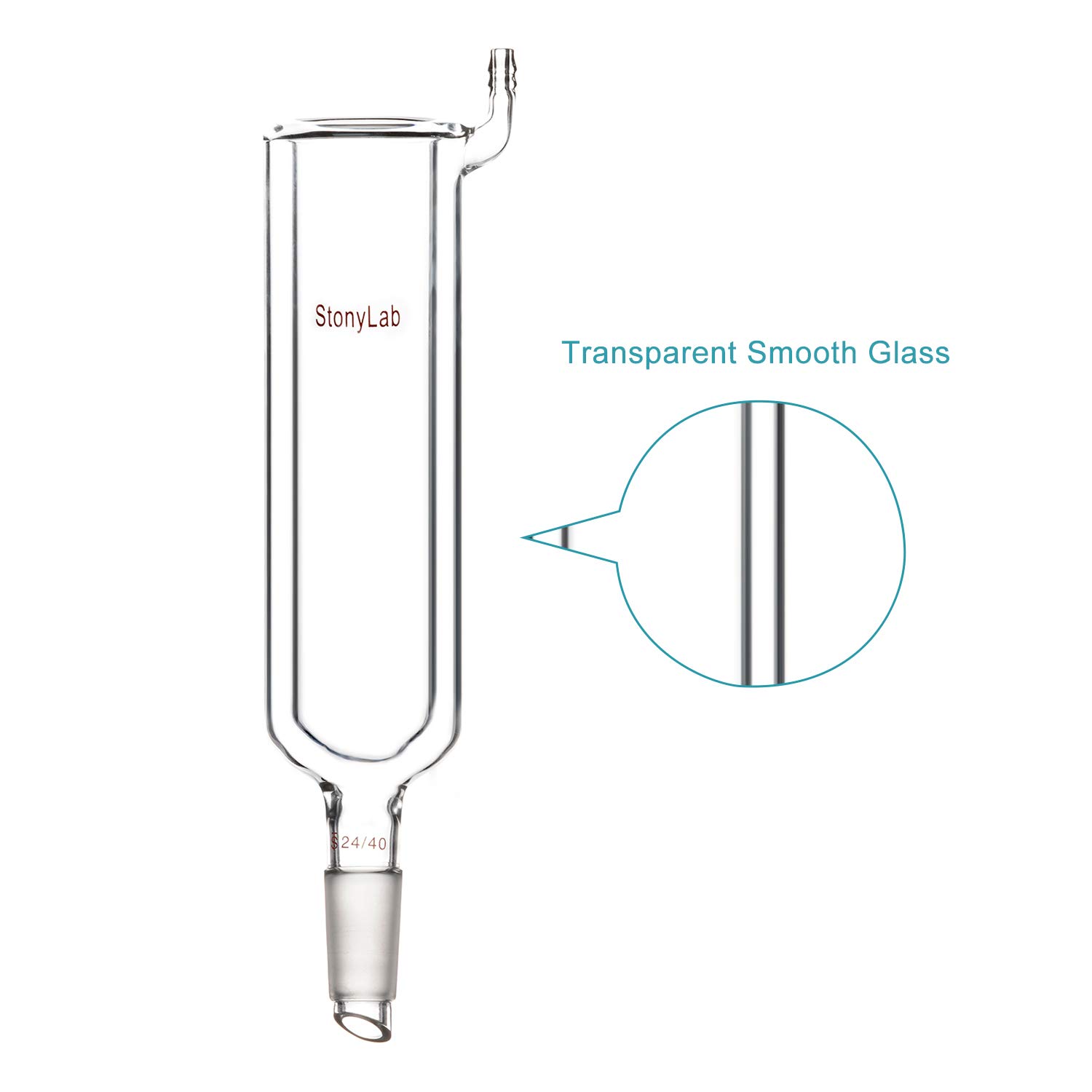 stonylab Dewar Kondensator, Borosilikatglas Kühlfinger Kondensator Trockeneis Kondensator Labor Kondensator mit 24/40 Gelenk Unterer Tropfspitze, 200 mm Mantellänge und 40 mm Innendurchmesser