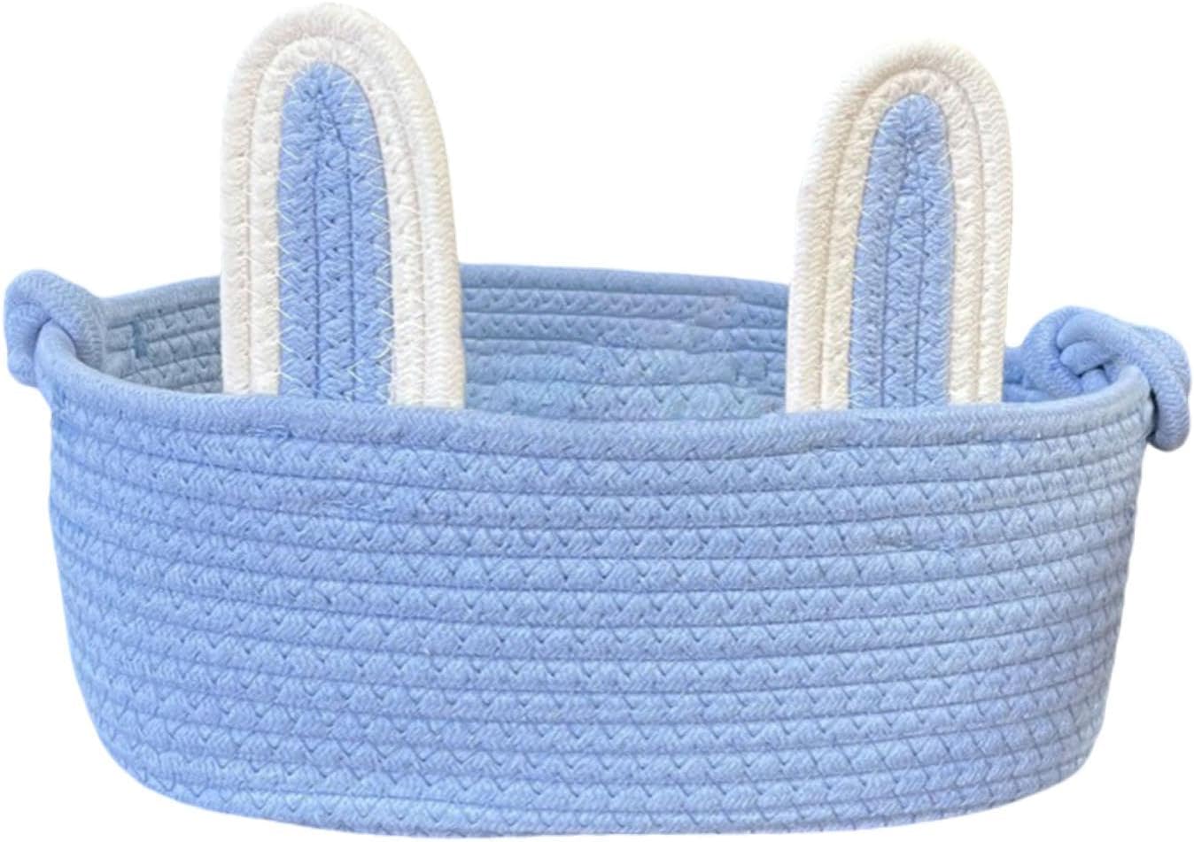 Easter Bunny Basket Egg Bag for Kids Cute Soft for Festive Décor Gifts Fruit Blue | Home & Garden | Greeting Cards & Party Supply | Gift Baskets & Supplies