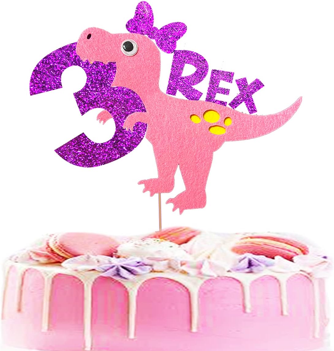 BEOXAGAR Three Inspired rex cake topper Dinosaur Cake