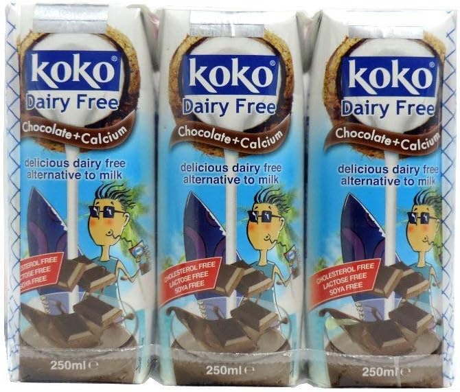 Koko Dairy Free Chocolate Coconut Milk + Calcium 250ml x 3 (Pack of 8)