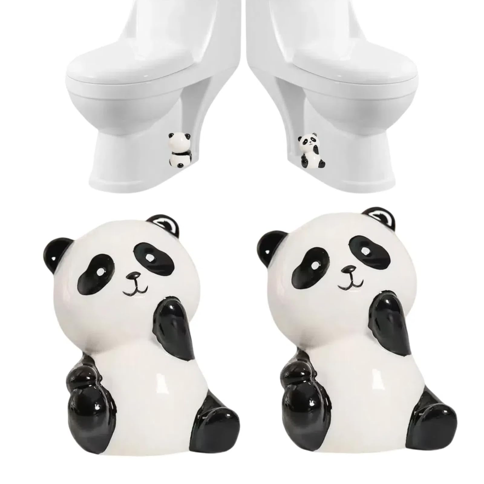 Floor Caps,Toilet Bolt Caps Decorative,Toilet Screw Cover Caps (black panda)