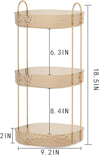 Miniatura 6 de ZHIAI Organizador de maquillaje giratorio de 360, estante giratorio de maquillaje para baño, gran capacidad, almacenamiento de cosméticos, estante