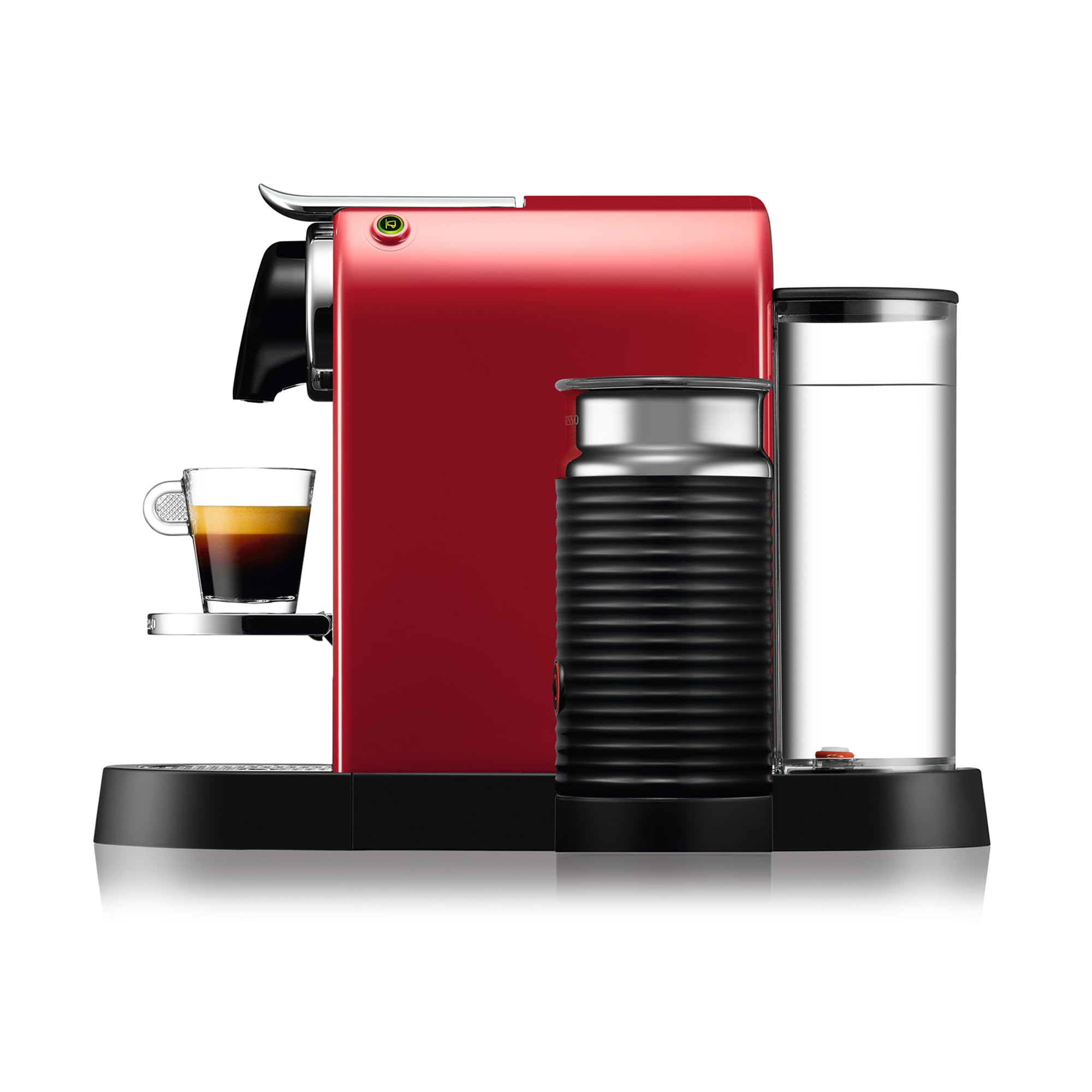 Krups Nespresso Citiz & Milk XN7615 - Cafetera de cápsulas monodosis, con 19 bares de presión, thermoblock, capacidad 1L, función automática, con Aeroccino, color Rojo, incluye pack de bienvenida