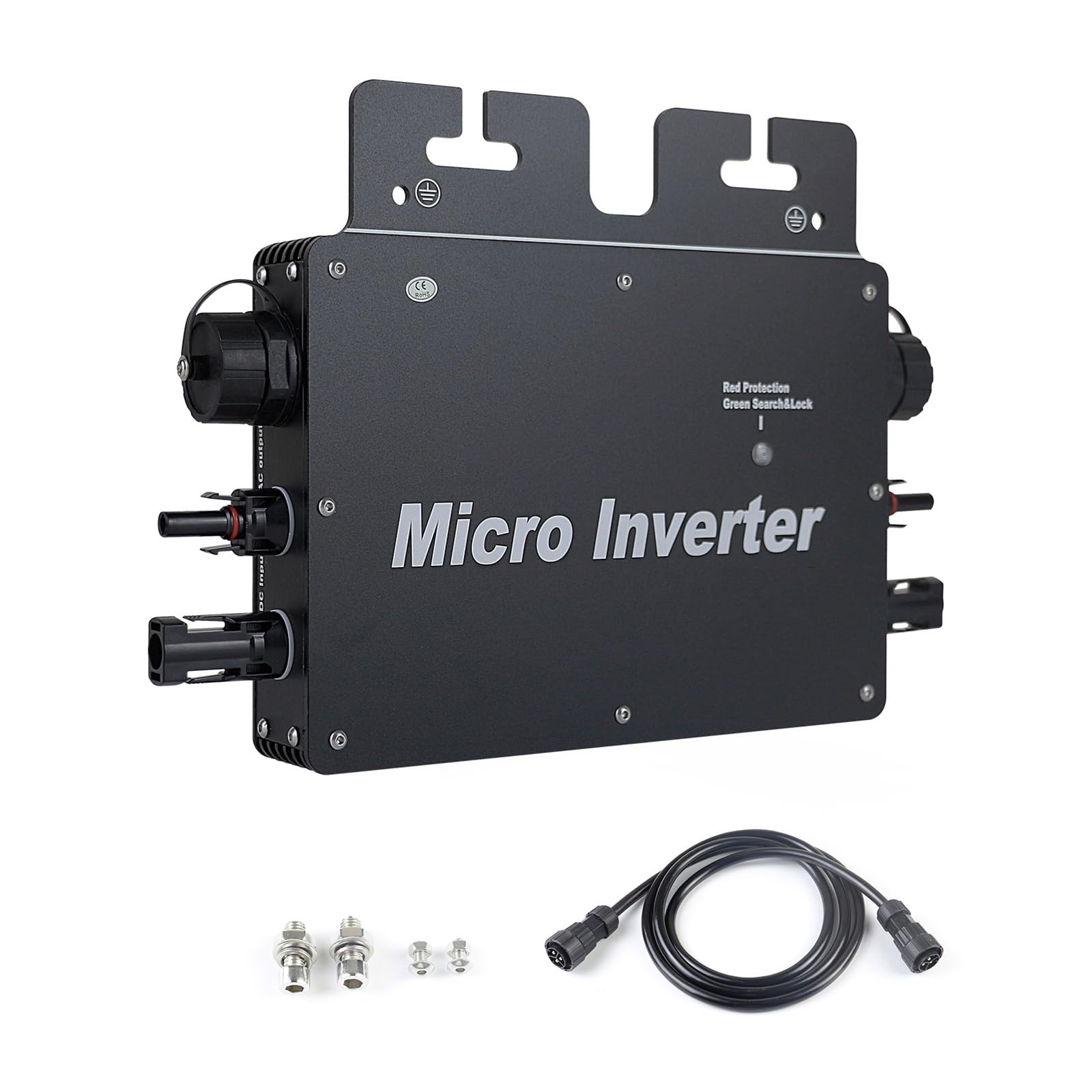 Microinversor Solar 800W 700W Grid Tie Micro Inversor Solar 230VAC Micro Inversor MPPT Operando 20-50V con WiFi Monitor IP65 A Prueba De Agua(Silver 800W)