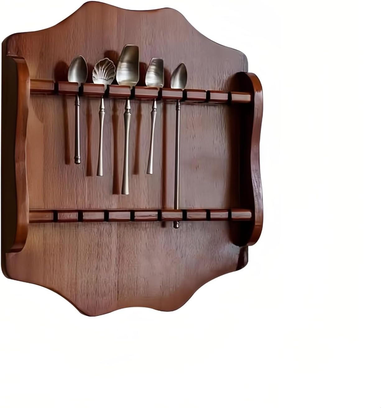 12 or 16 Spoons Wooden Spoon Display Rack, Wall-Mounted Rack Stand for Spoon Collection,Spoon Display Case (16 spoons)