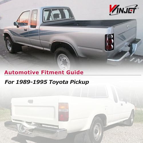 Miniatura 5 de Winjet Luces traseras para Toyota Pickup Truck 1989 1990 1991 1992 1993 1994 1995 Luces traseras de freno trasero (lente humo negro mate)