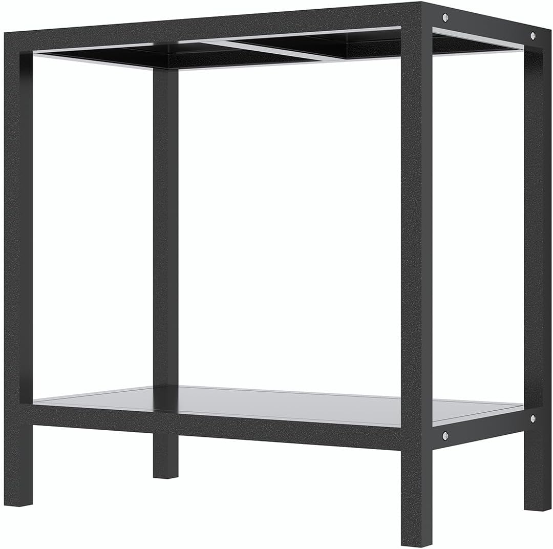 10-20 Gallon Fish Tank Stand Storage Shelf,Heavy Duty Sturdy Reptile Stand,28.4“*27.3“*15.6“Gallon Aquarium Stand,Reptile Tank Stand,Terrarium Stand,Breeder Tank Stand,Total Load 600lbs,Black