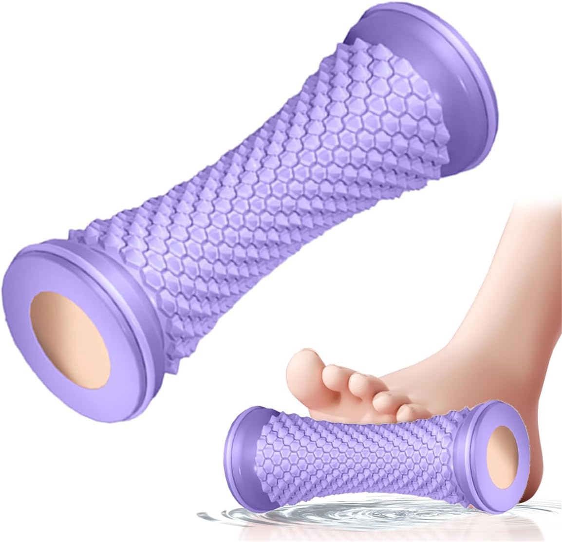 Foot Massage Roller, Manual Foot Massager Deep Tissue Muscle Massage Tool, Acupressure Trigger Point Therapy Reflexology Tool for Plantar Fasciitis Relief, Neuropathy, Arch Pain, Heel Spurs (Purple)