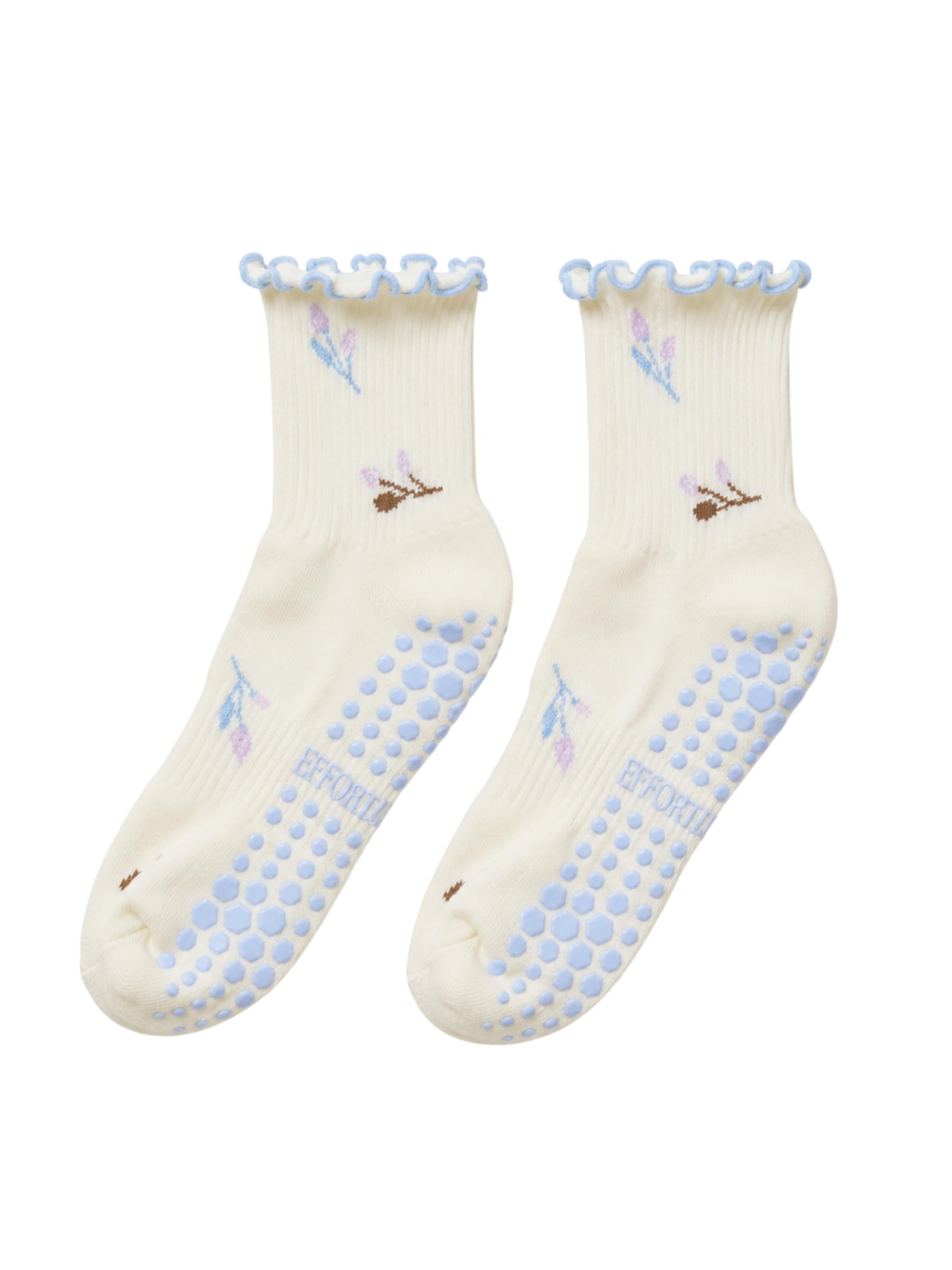 Shapes Studio Ruffle Pilates Grip Socks for Women, Cute Non-Slip Grippy Socks for Reformer, Barre, Yoga &amp; Studio Workouts