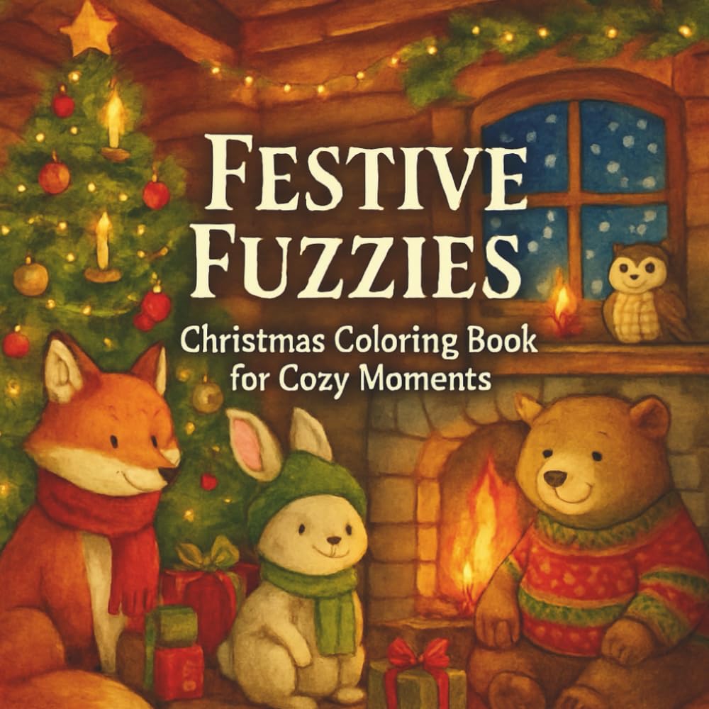 Festive Fuzzies: Christmas Coloring Book for Cozy Moments