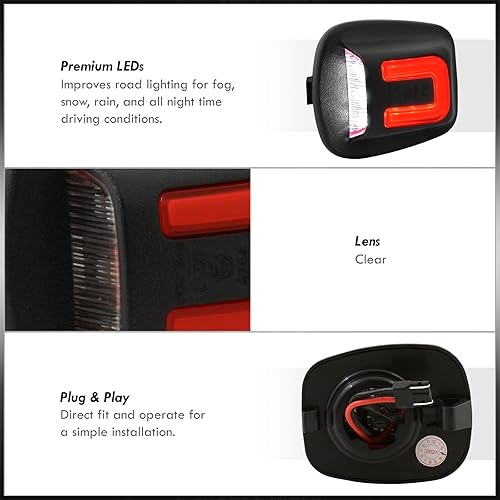 Miniatura 5 de AJP Distributors Tubo blanco y rojo SMD LED para parachoques trasero, luces de matrícula, compatible con par/reemplazo para Xterra Frontier D22 1994